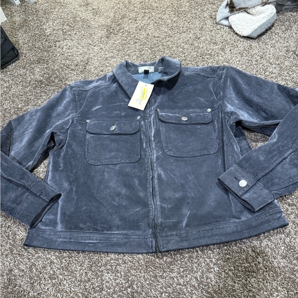 Universal Thread Jackets & Blazers - 🌶️Stylish Gray velvet flocked denim Jacket